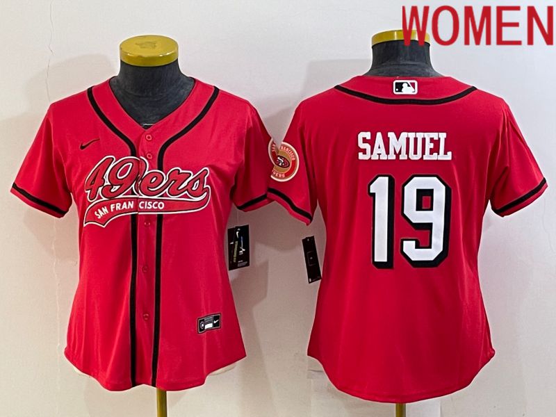 Women San Francisco 49ers 19 Samuel Red Nike Co branded NFL Jerseys1